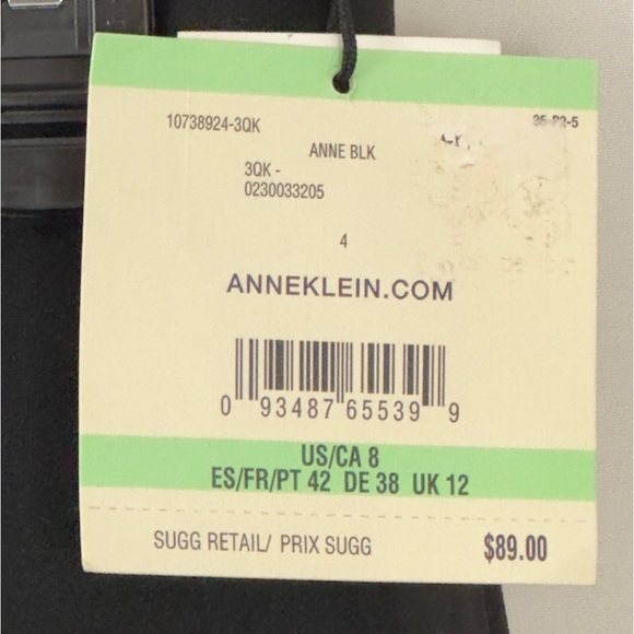 Anne Klein Women's Black Straight Leg Tailored Dress Pant Flat Front Siz… - Picture 7 of 12